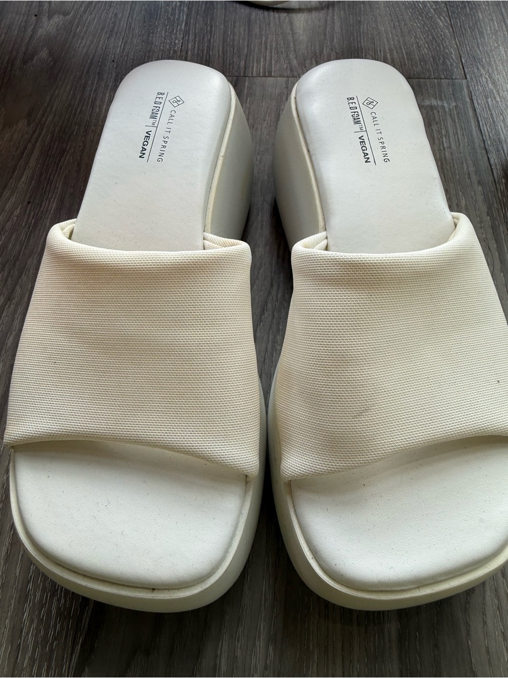 Call It Spring Cream Platform Slide Mules